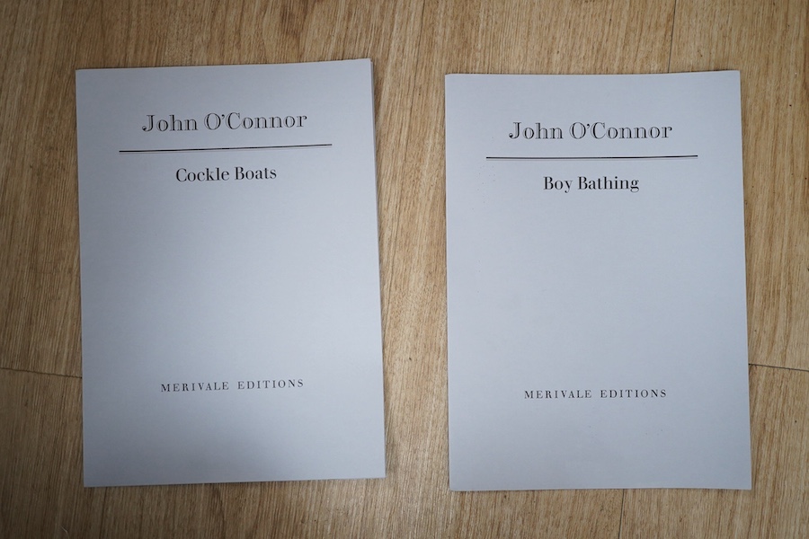 John Scorror O’Connor (1913-2004), pair of woodcuts, comprising, ‘Cockle boats’, limited edition 409/500 and ‘Boy bathing’, limited edition 372/500, each signed in pencil, each with booklets, 29 x 19cm. Condition - good